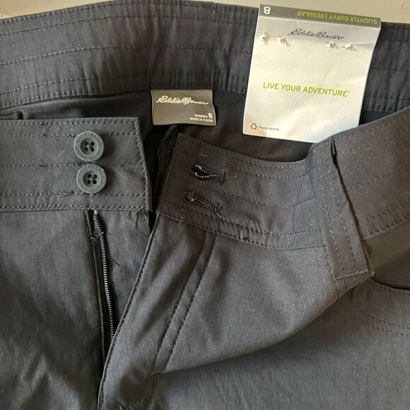 Eddie Bauer Black Skirt Bermuda Skort Stretch Slightly Curvy Regular Size 8 NWT - Picture 11 of 12